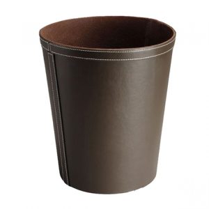 Faux Leather Round Bin