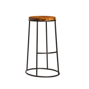 Max 75 High Stool - RAW - Rustic Aged Wooden Seat Pad